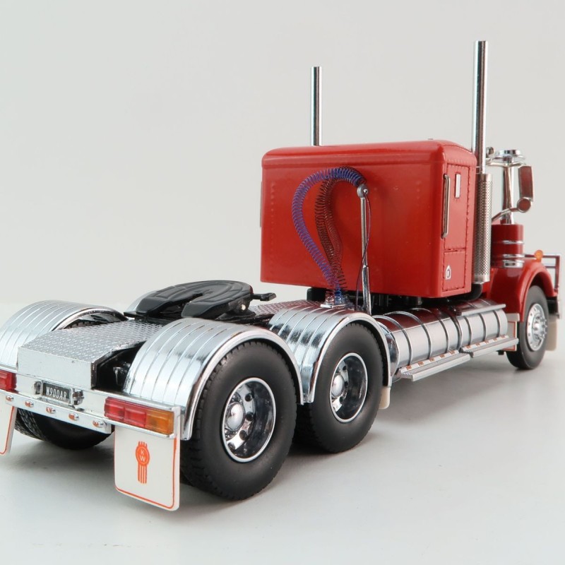 Iconic Replicas - Australian Kenworth W900 6x4 Lowline Bunk Truck Red Black - Scale 1:50