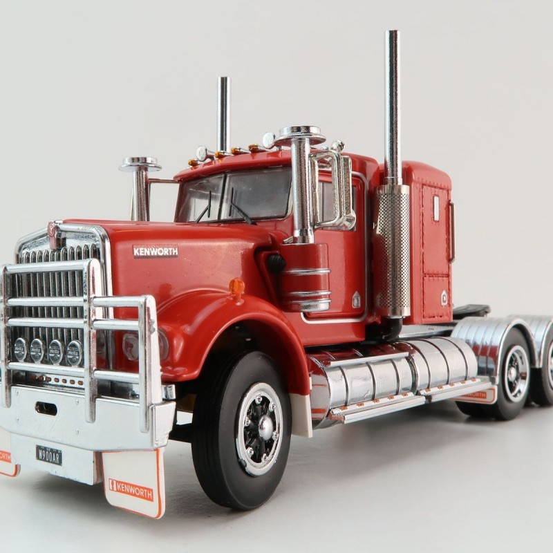 Iconic Replicas - Australian Kenworth W900 6x4 Lowline Bunk Truck Red Black Spider - Scale 1:50