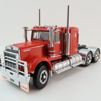Iconic Replicas - Australian Kenworth W900 6x4 Lowline Bunk Truck Red Black Spider - Scale 1:50