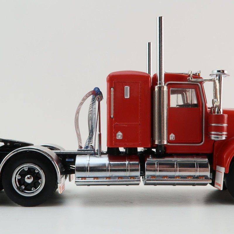 Iconic Replicas - Australian Kenworth W900 6x4 Lowline Bunk Truck Red Black Spider - Scale 1:50