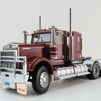Iconic Replicas - Australian Kenworth W900 6x4 Lowline Bunk Truck Vintage Burgundy  - Scale 1:50