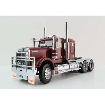 Iconic Replicas - Australian Kenworth W900 6x4 Lowline Bunk Truck Vintage Burgundy  - Scale 1:50