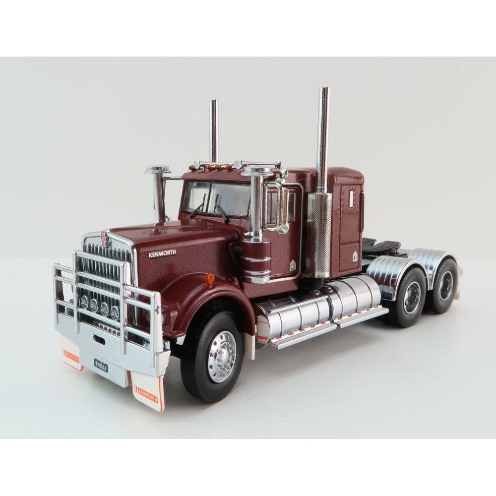 Iconic Replicas - Australian Kenworth W900 6x4 Lowline Bunk Truck Vintage Burgundy  - Scale 1:50