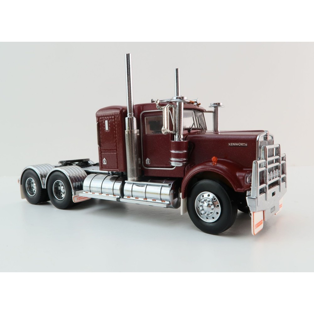 Iconic Replicas - Australian Kenworth W900 6x4 Lowline Bunk Truck Vintage Burgundy  - Scale 1:50