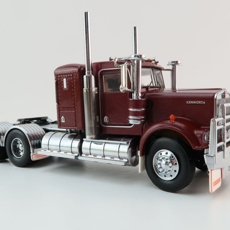 Iconic Replicas - Australian Kenworth W900 6x4 Lowline Bunk Truck Vintage Burgundy  - Scale 1:50