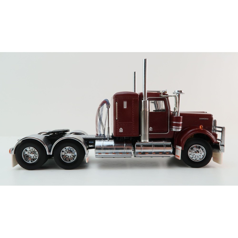 Iconic Replicas - Australian Kenworth W900 6x4 Lowline Bunk Truck Vintage Burgundy  - Scale 1:50