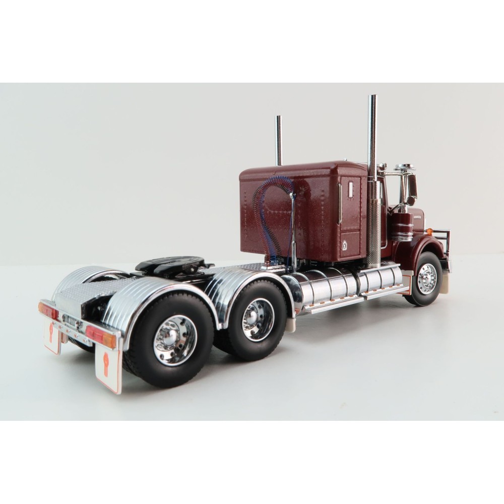Iconic Replicas - Australian Kenworth W900 6x4 Lowline Bunk Truck Vintage Burgundy  - Scale 1:50