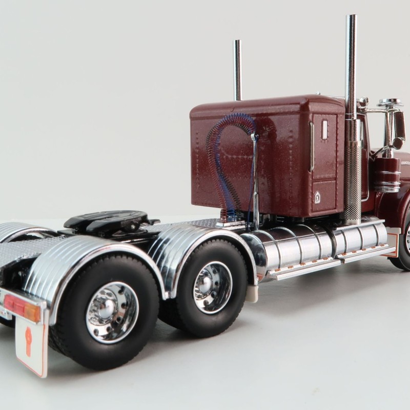 Iconic Replicas - Australian Kenworth W900 6x4 Lowline Bunk Truck Vintage Burgundy  - Scale 1:50