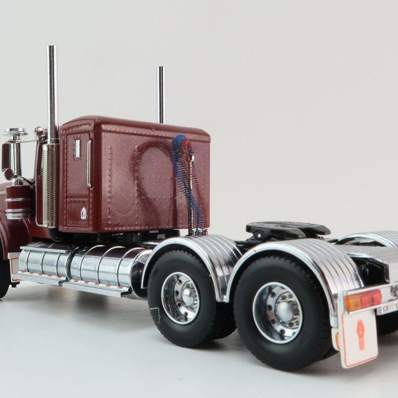 Iconic Replicas - Australian Kenworth W900 6x4 Lowline Bunk Truck Vintage Burgundy  - Scale 1:50