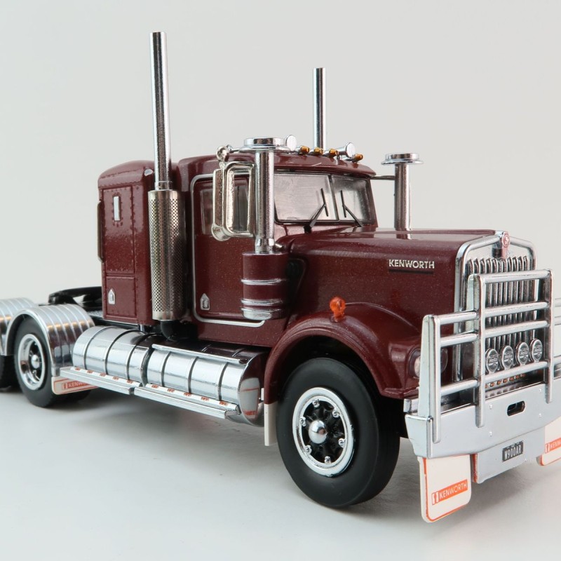 Iconic Replicas - Australian Kenworth W900 6x4 Lowline Bunk Truck Vintage Burgundy Spider - Scale 1:50