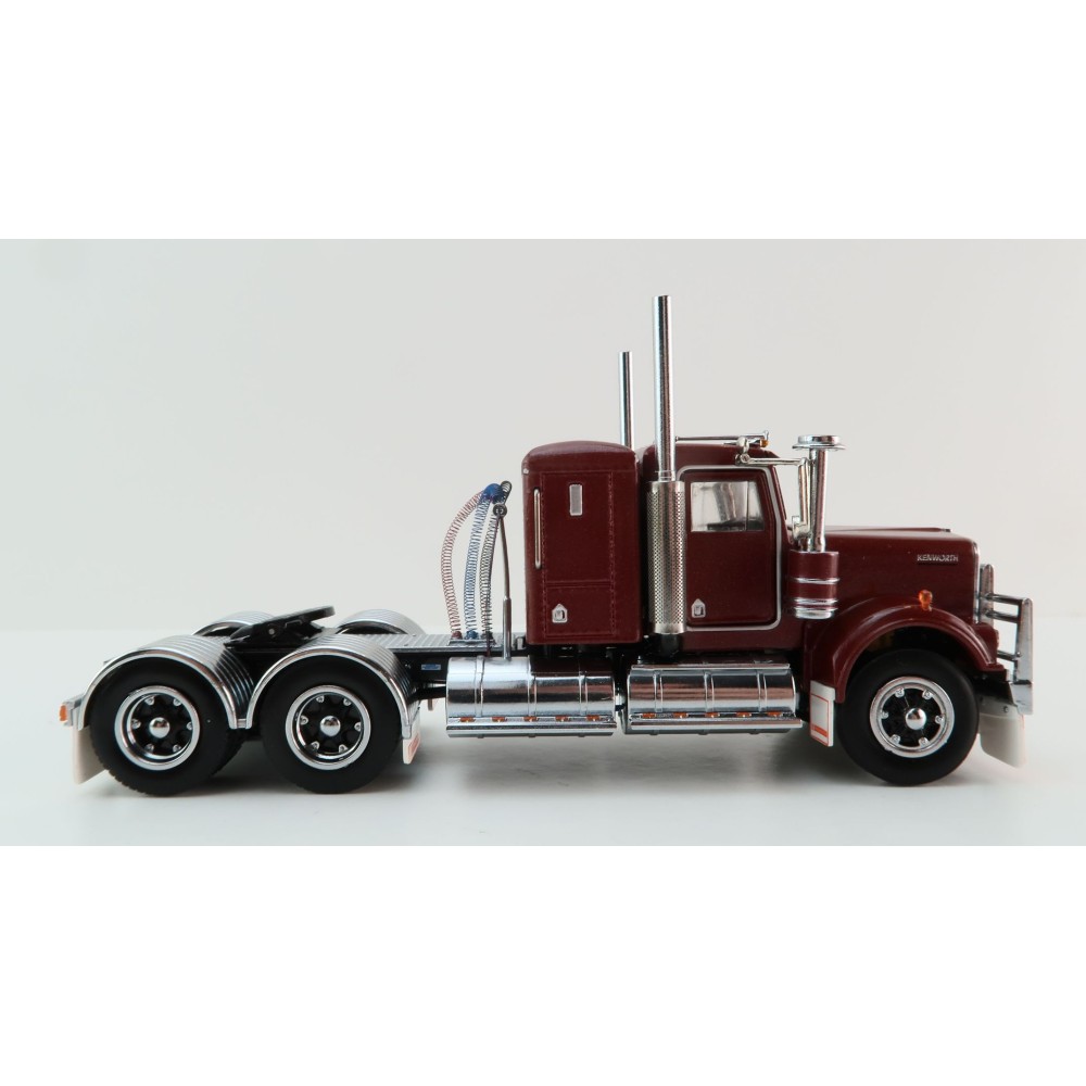 Iconic Replicas - Australian Kenworth W900 6x4 Lowline Bunk Truck Vintage Burgundy Spider - Scale 1:50