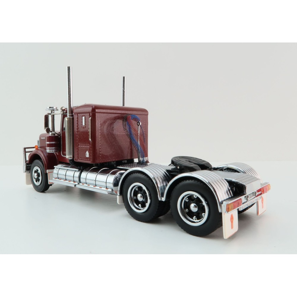 Iconic Replicas - Australian Kenworth W900 6x4 Lowline Bunk Truck Vintage Burgundy Spider - Scale 1:50