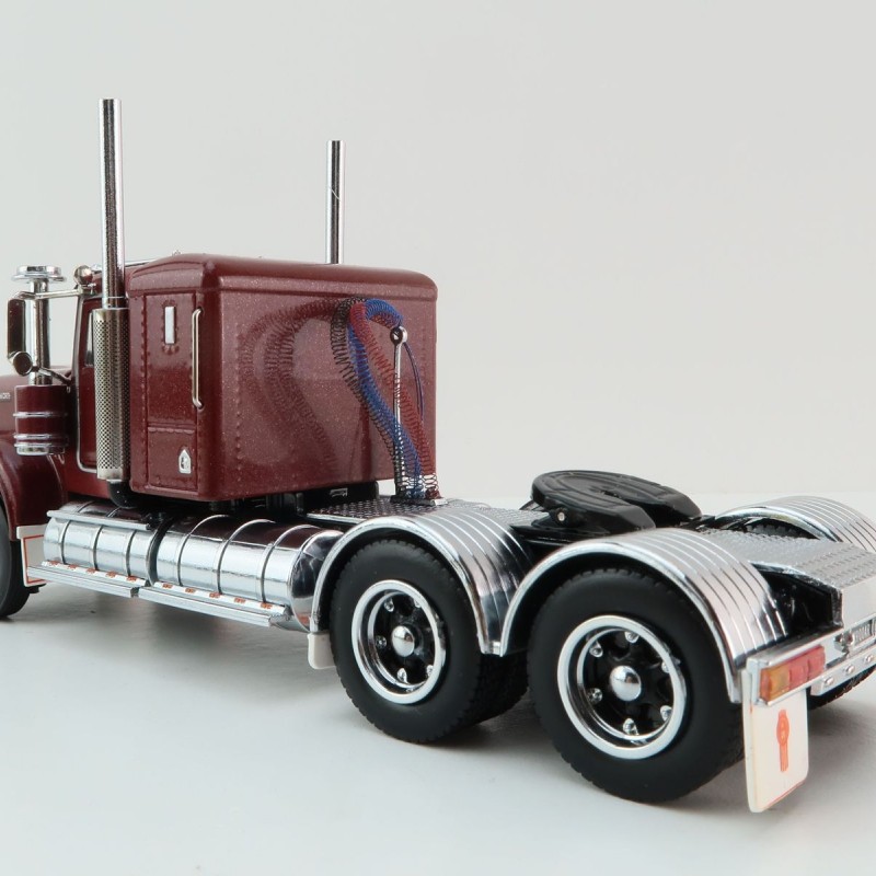 Iconic Replicas - Australian Kenworth W900 6x4 Lowline Bunk Truck Vintage Burgundy Spider - Scale 1:50
