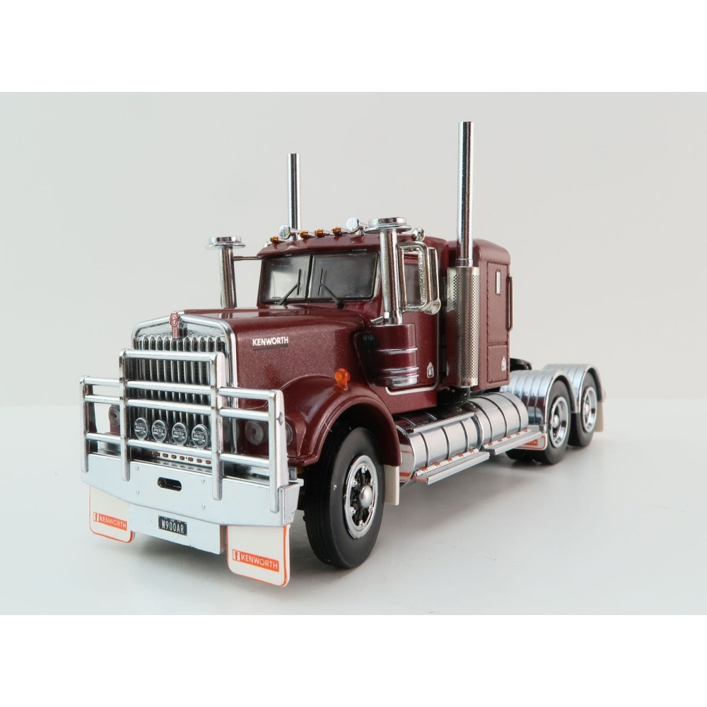 Iconic Replicas - Australian Kenworth W900 6x4 Lowline Bunk Truck Vintage Burgundy Spider - Scale 1:50