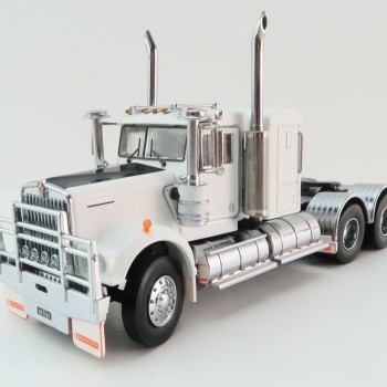 Iconic Replicas - Australian Kenworth W900 6x4 Lowline Bunk Truck White Black - Scale 1:50