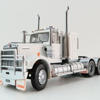 Iconic Replicas - Australian Kenworth W900 6x4 Lowline Bunk Truck White Black - Scale 1:50