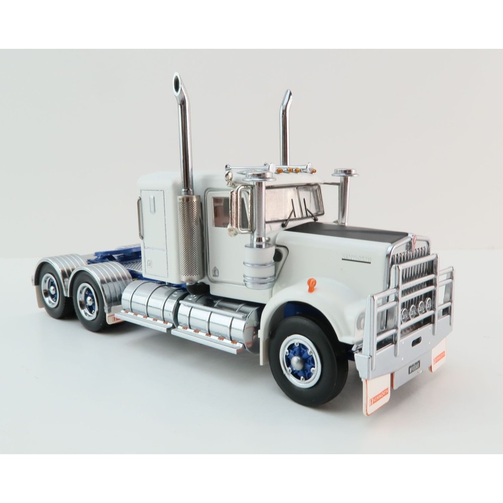 Iconic Replicas - Australian Kenworth W900 6x4 Lowline Bunk Truck White Blue Spider - Scale 1:50