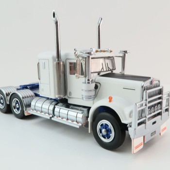 Iconic Replicas - Australian Kenworth W900 6x4 Lowline Bunk Truck White Blue Spider - Scale 1:50