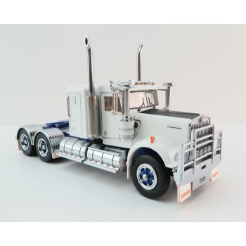 Iconic Replicas - Australian Kenworth W900 6x4 Lowline Bunk Truck White Blue Spider - Scale 1:50