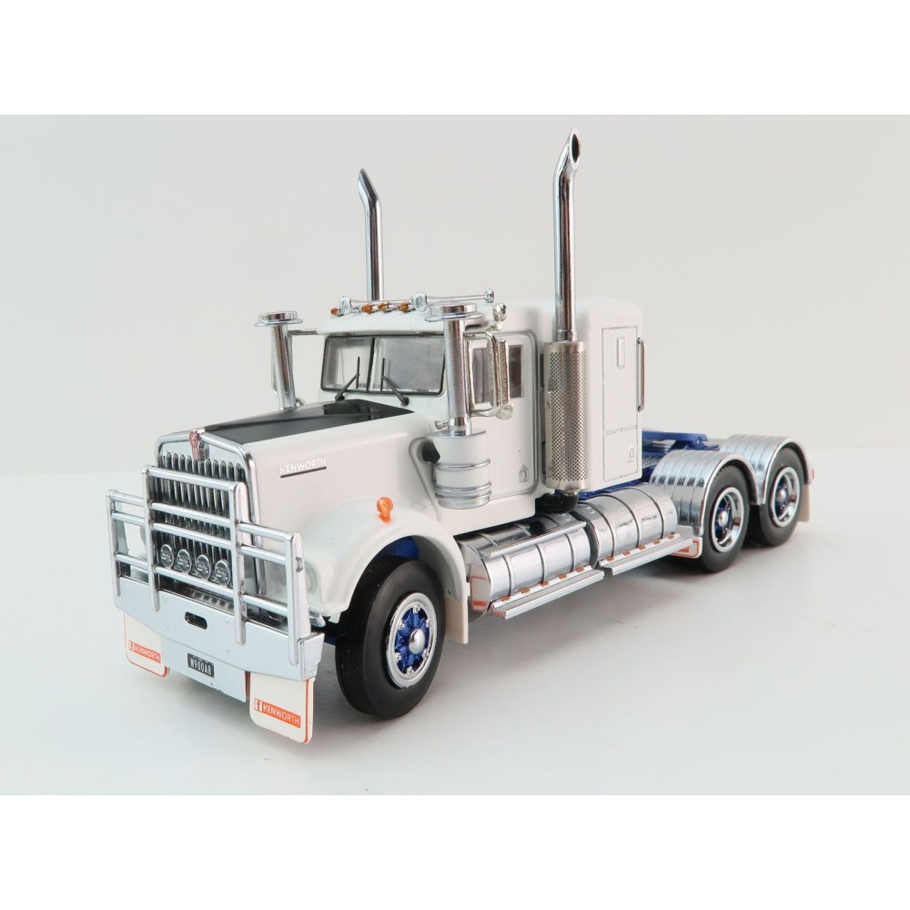 Iconic Replicas - Australian Kenworth W900 6x4 Lowline Bunk Truck White Blue Spider - Scale 1:50