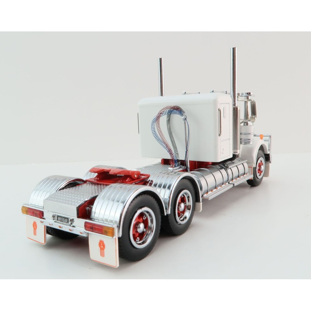 Iconic Replicas - Australian Kenworth W900 6x4 Lowline Bunk Truck White Red Spider - Scale 1:50