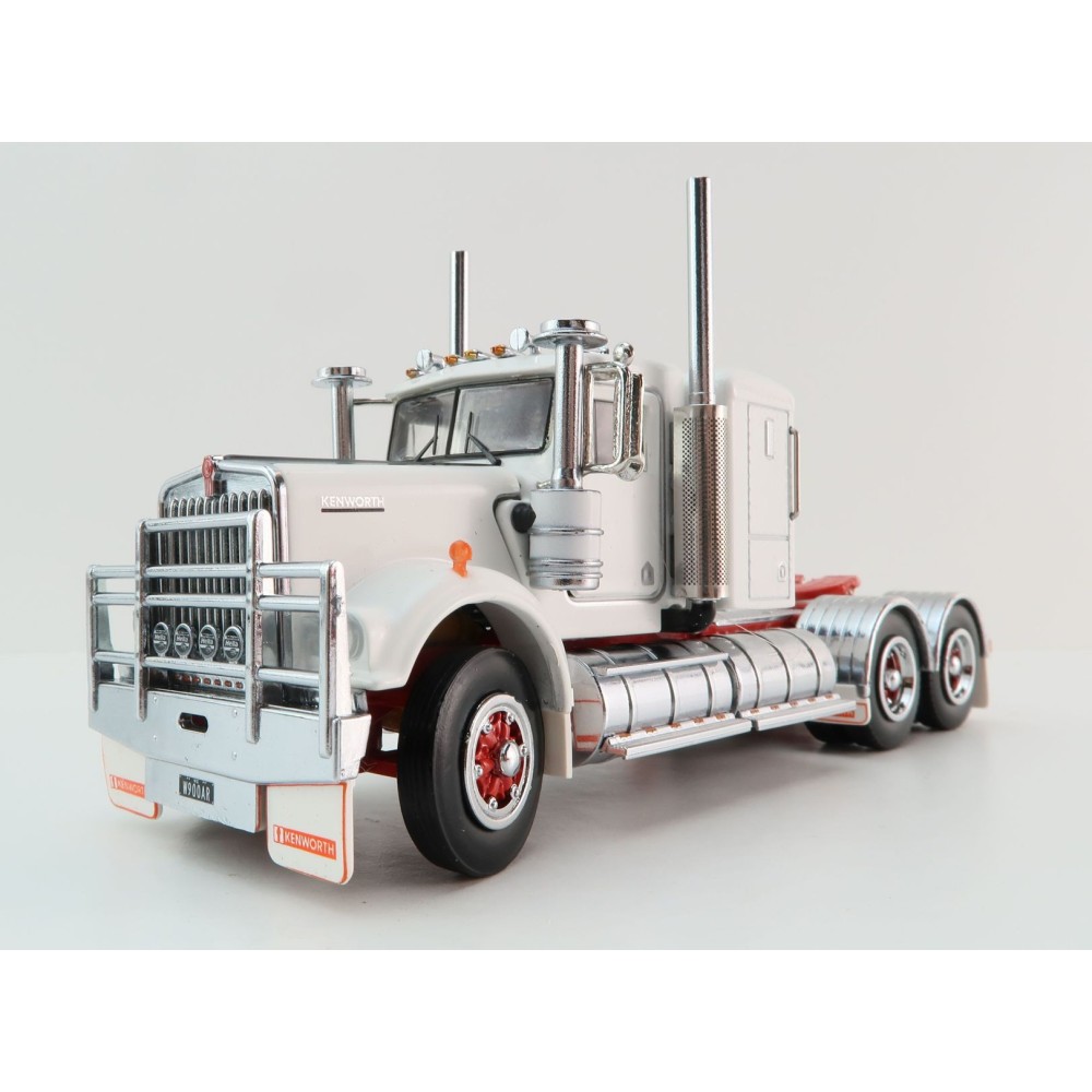 Iconic Replicas - Australian Kenworth W900 6x4 Lowline Bunk Truck White Red Spider - Scale 1:50