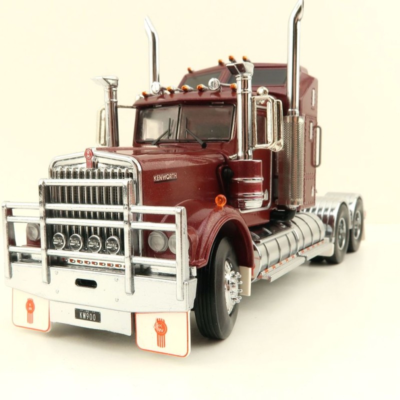 Iconic Replicas - Australian Kenworth W900 6x4 Prime Mover Truck Burgundy - Scale 1:50