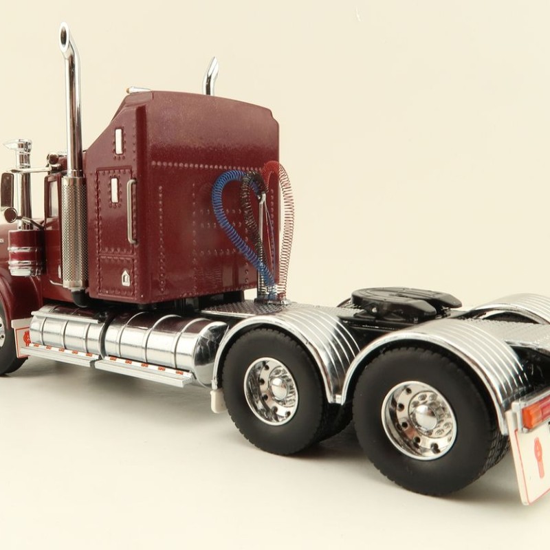 Iconic Replicas - Australian Kenworth W900 6x4 Prime Mover Truck Burgundy - Scale 1:50