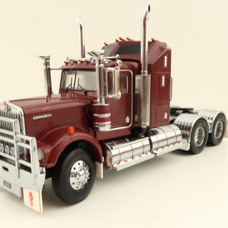 Iconic Replicas - Australian Kenworth W900 6x4 Prime Mover Truck Burgundy - Scale 1:50