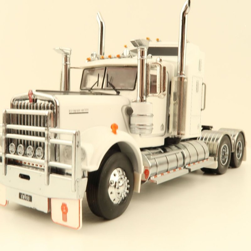 Iconic Replicas - Australian Kenworth W900 6x4 Prime Mover Truck White Black - Scale 1:50