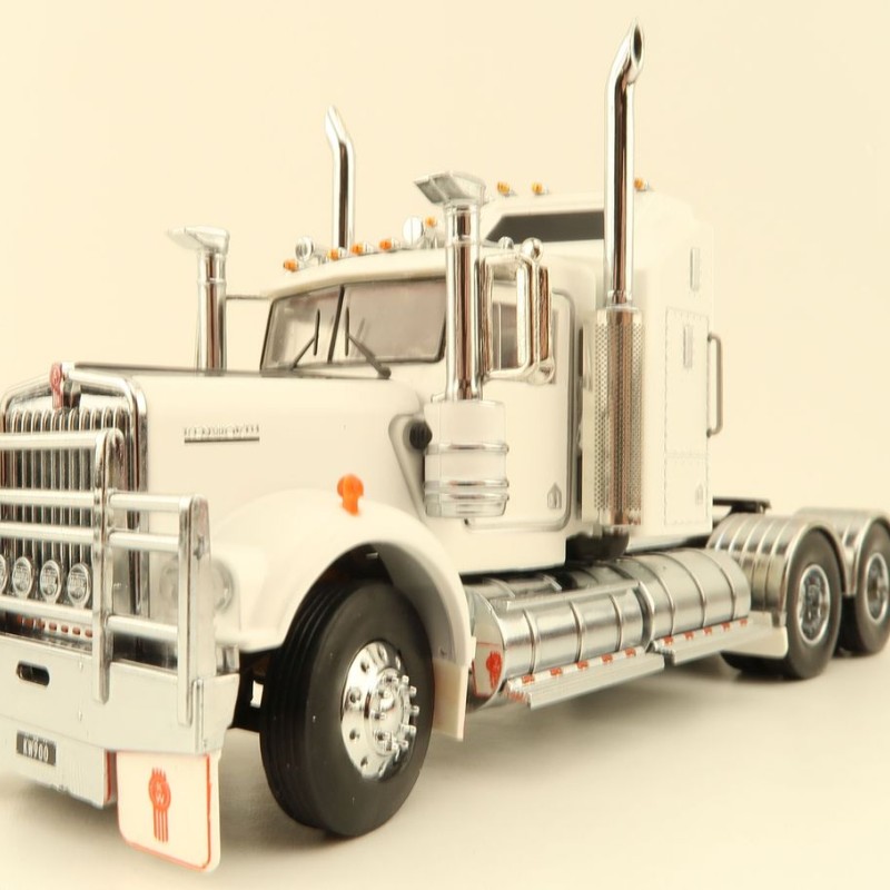 Iconic Replicas - Australian Kenworth W900 6x4 Prime Mover Truck White Black - Scale 1:50