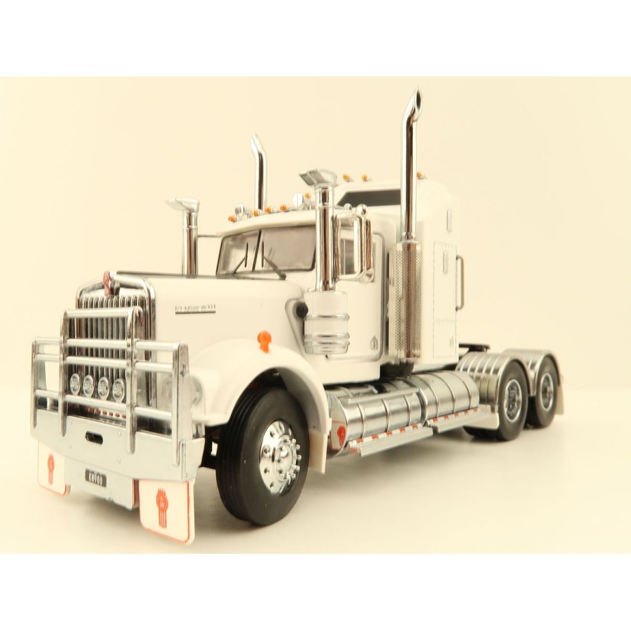 Iconic Replicas - Australian Kenworth W900 6x4 Prime Mover Truck White Black - Scale 1:50
