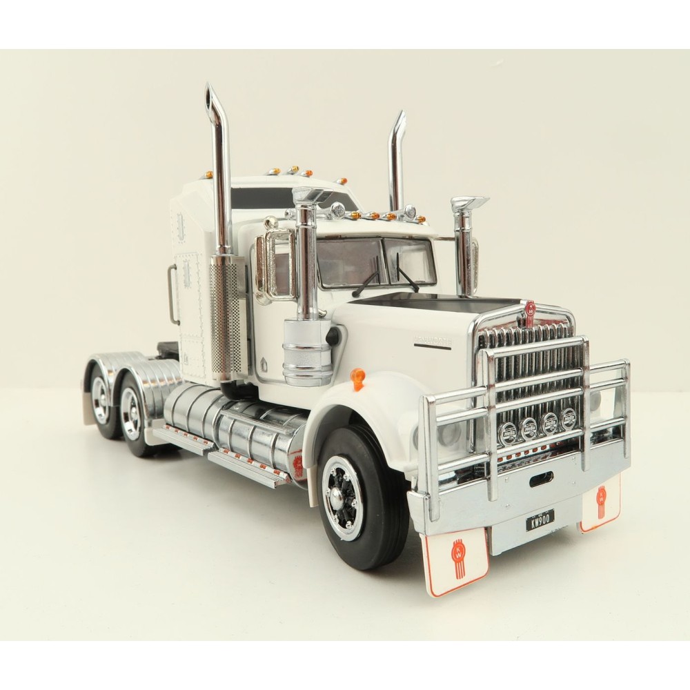 Iconic Replicas - Australian Kenworth W900 6x4 Prime Mover Truck White Black Spider Wheels - Scale 1:50