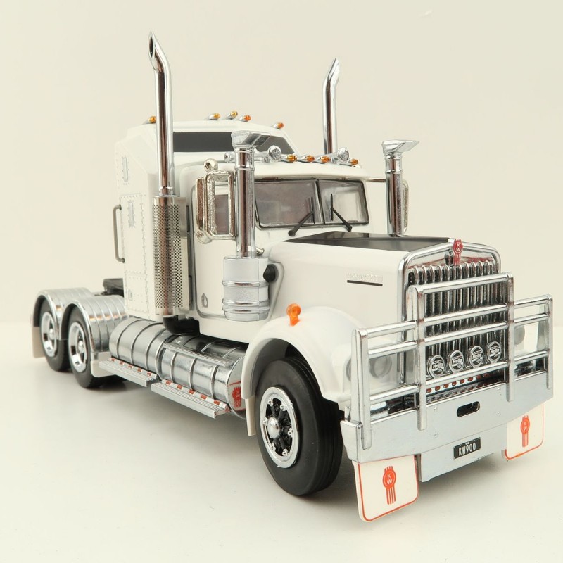 Iconic Replicas - Australian Kenworth W900 6x4 Prime Mover Truck White Black Spider Wheels - Scale 1:50