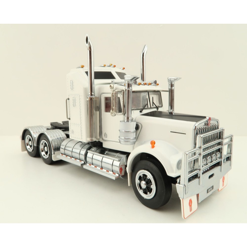 Iconic Replicas - Australian Kenworth W900 6x4 Prime Mover Truck White Black Spider Wheels - Scale 1:50