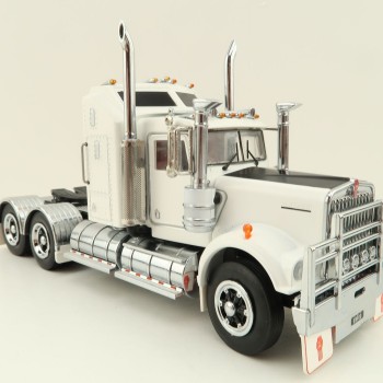 Iconic Replicas - Australian Kenworth W900 6x4 Prime Mover Truck White Black Spider Wheels - Scale 1:50