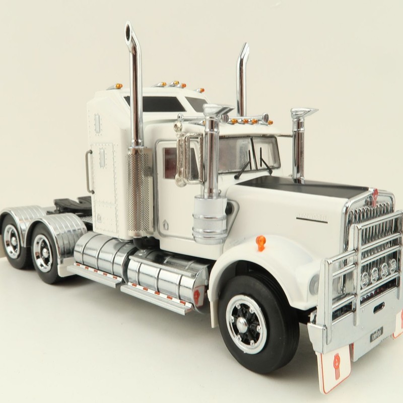 Iconic Replicas - Australian Kenworth W900 6x4 Prime Mover Truck White Black Spider Wheels - Scale 1:50