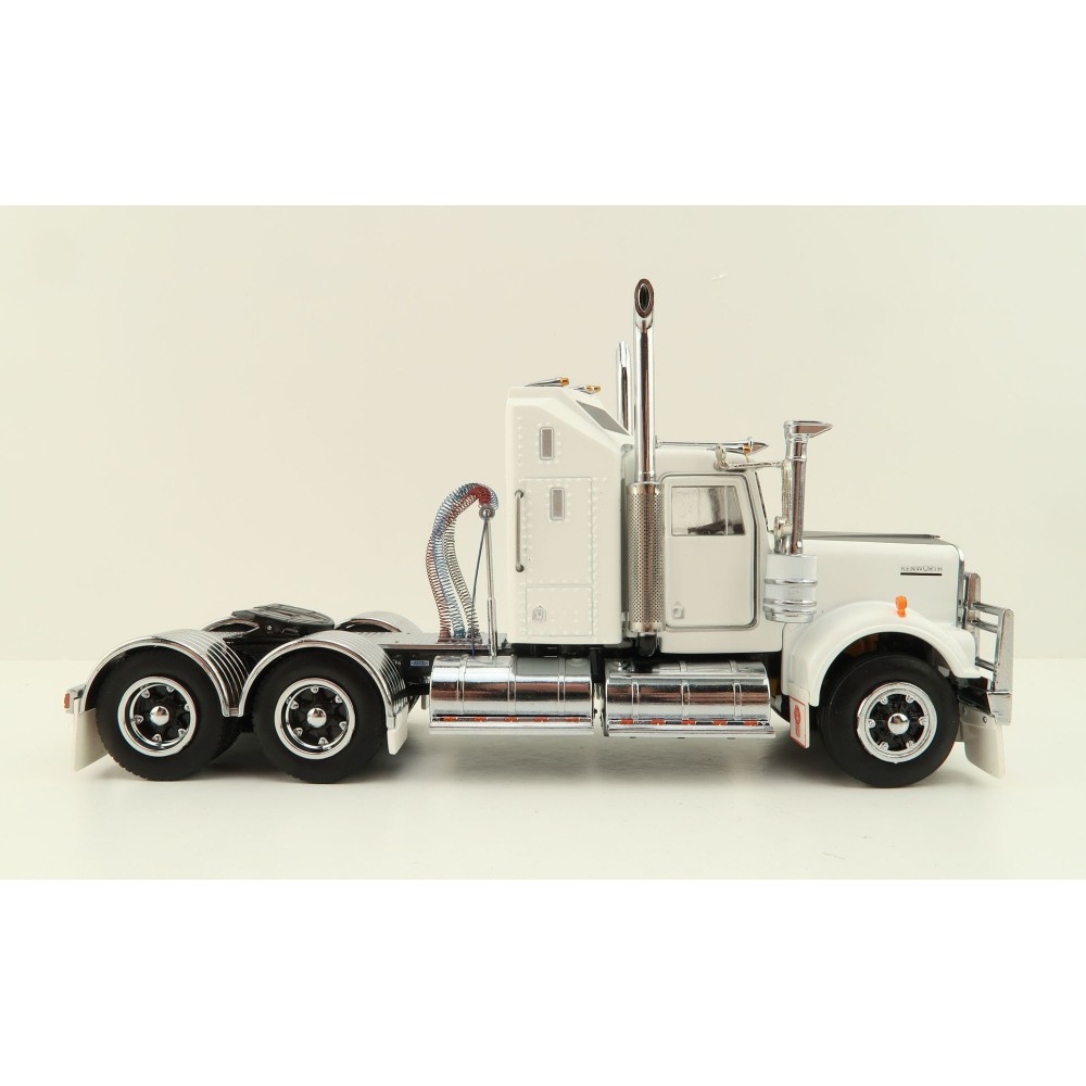 Iconic Replicas - Australian Kenworth W900 6x4 Prime Mover Truck White Black Spider Wheels - Scale 1:50