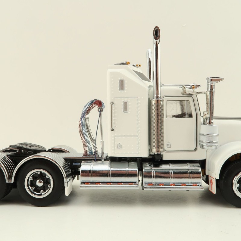 Iconic Replicas - Australian Kenworth W900 6x4 Prime Mover Truck White Black Spider Wheels - Scale 1:50