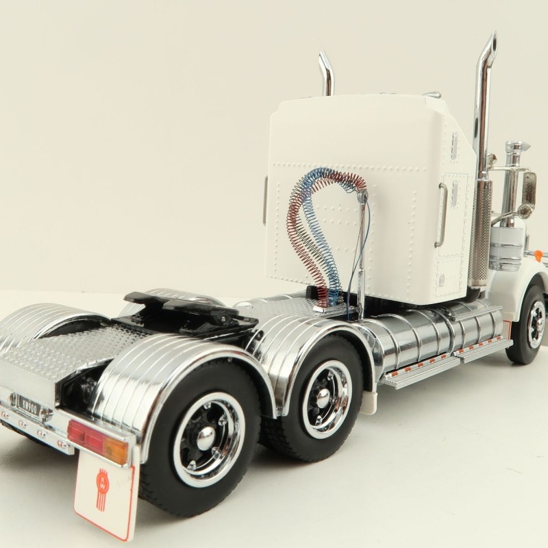Iconic Replicas - Australian Kenworth W900 6x4 Prime Mover Truck White Black Spider Wheels - Scale 1:50