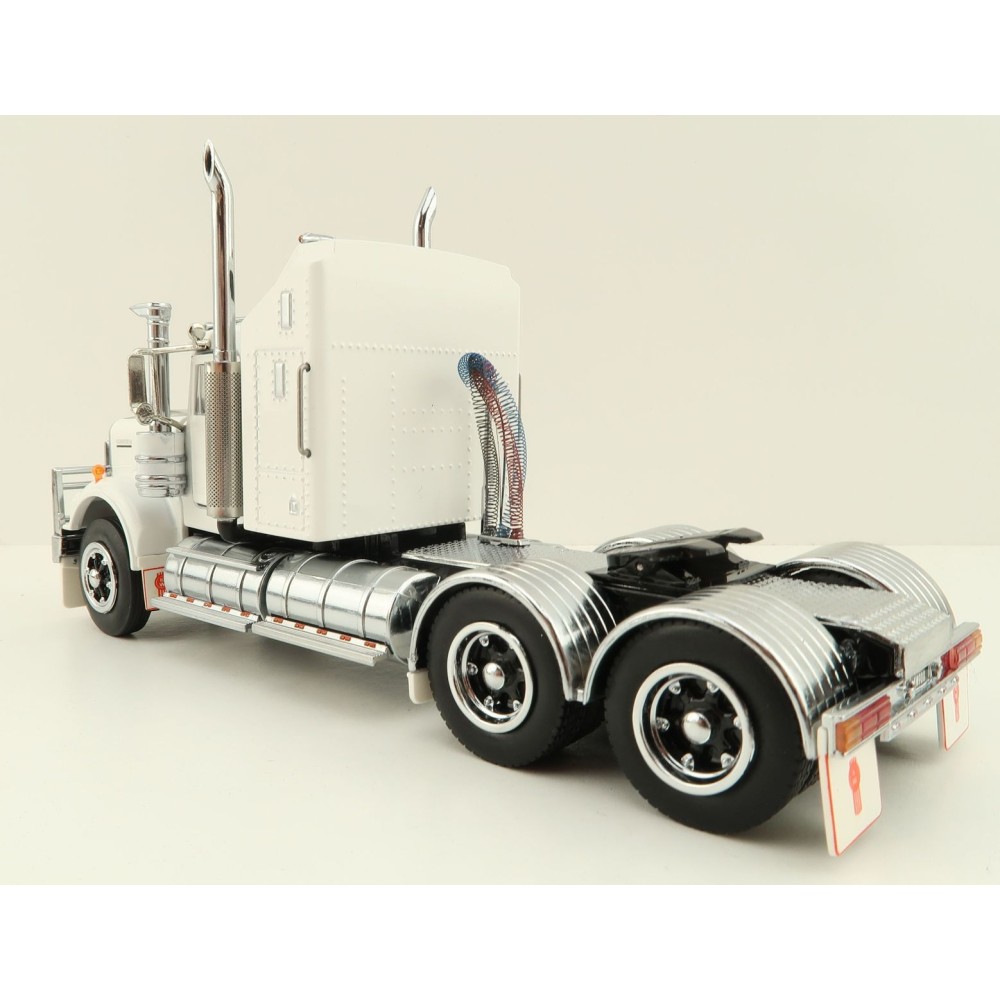 Iconic Replicas - Australian Kenworth W900 6x4 Prime Mover Truck White Black Spider Wheels - Scale 1:50