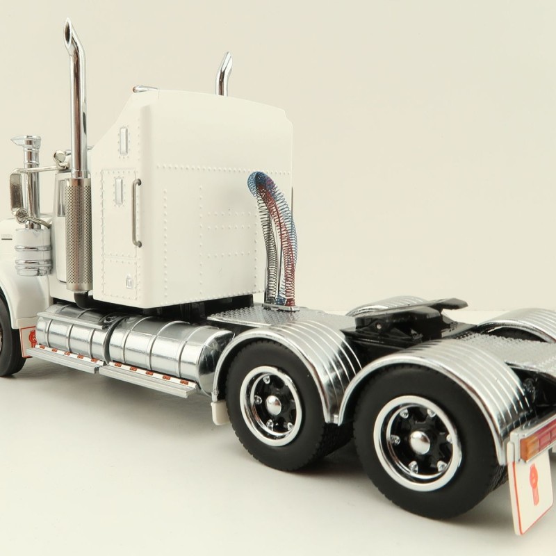 Iconic Replicas - Australian Kenworth W900 6x4 Prime Mover Truck White Black Spider Wheels - Scale 1:50