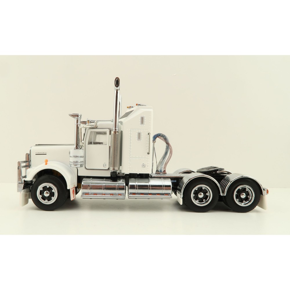 Iconic Replicas - Australian Kenworth W900 6x4 Prime Mover Truck White Black Spider Wheels - Scale 1:50