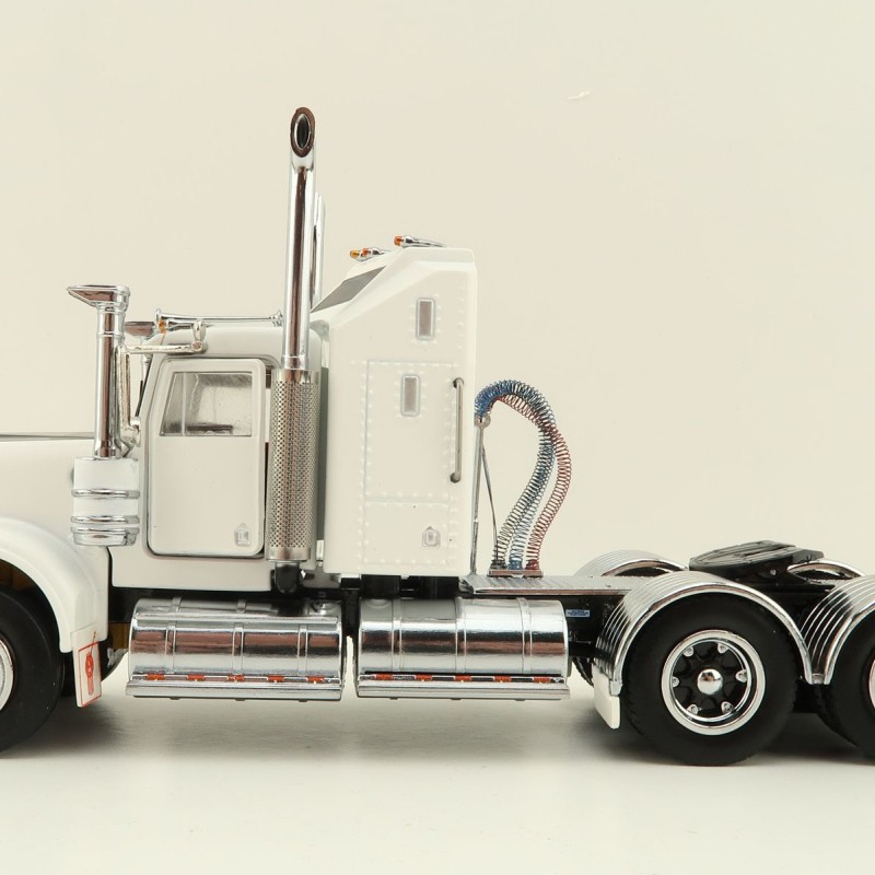 Iconic Replicas - Australian Kenworth W900 6x4 Prime Mover Truck White Black Spider Wheels - Scale 1:50
