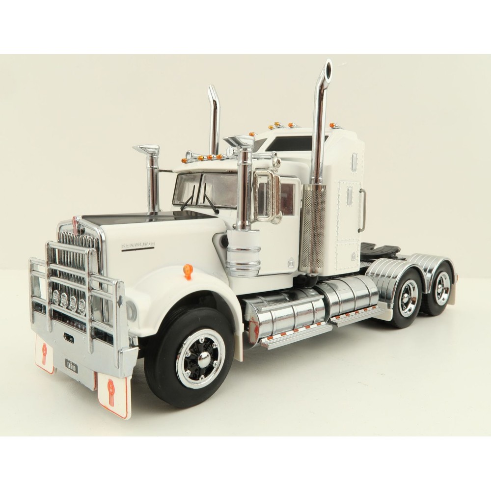 Iconic Replicas - Australian Kenworth W900 6x4 Prime Mover Truck White Black Spider Wheels - Scale 1:50