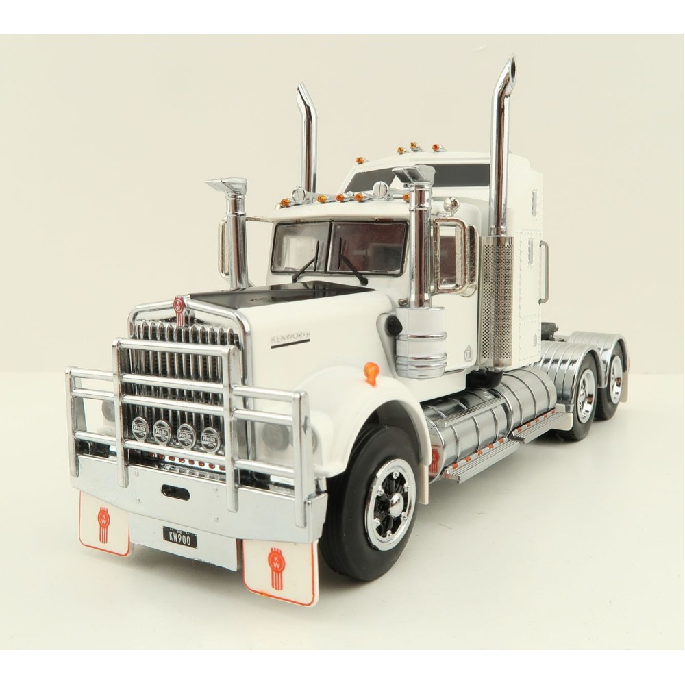 Iconic Replicas - Australian Kenworth W900 6x4 Prime Mover Truck White Black Spider Wheels - Scale 1:50