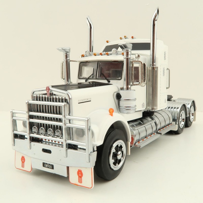 Iconic Replicas - Australian Kenworth W900 6x4 Prime Mover Truck White Black Spider Wheels - Scale 1:50