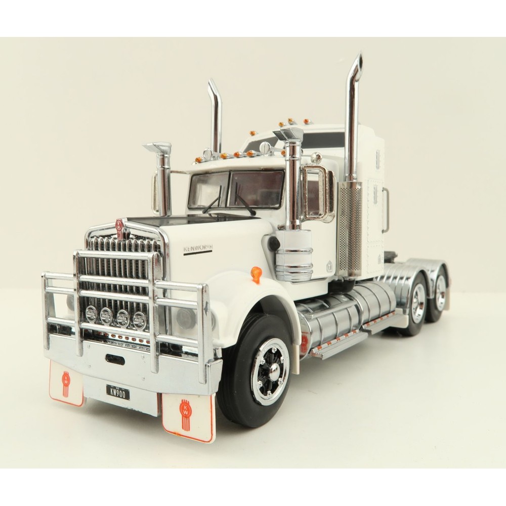Iconic Replicas - Australian Kenworth W900 6x4 Prime Mover Truck White Black Spider Wheels - Scale 1:50