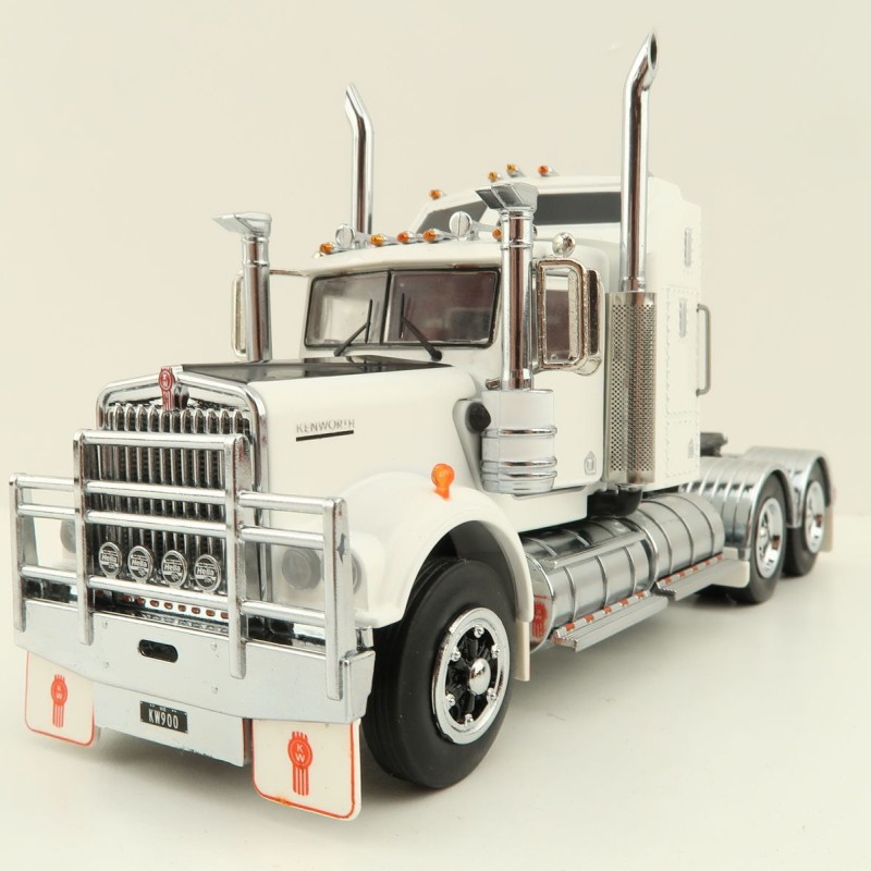 Iconic Replicas - Australian Kenworth W900 6x4 Prime Mover Truck White Black Spider Wheels - Scale 1:50