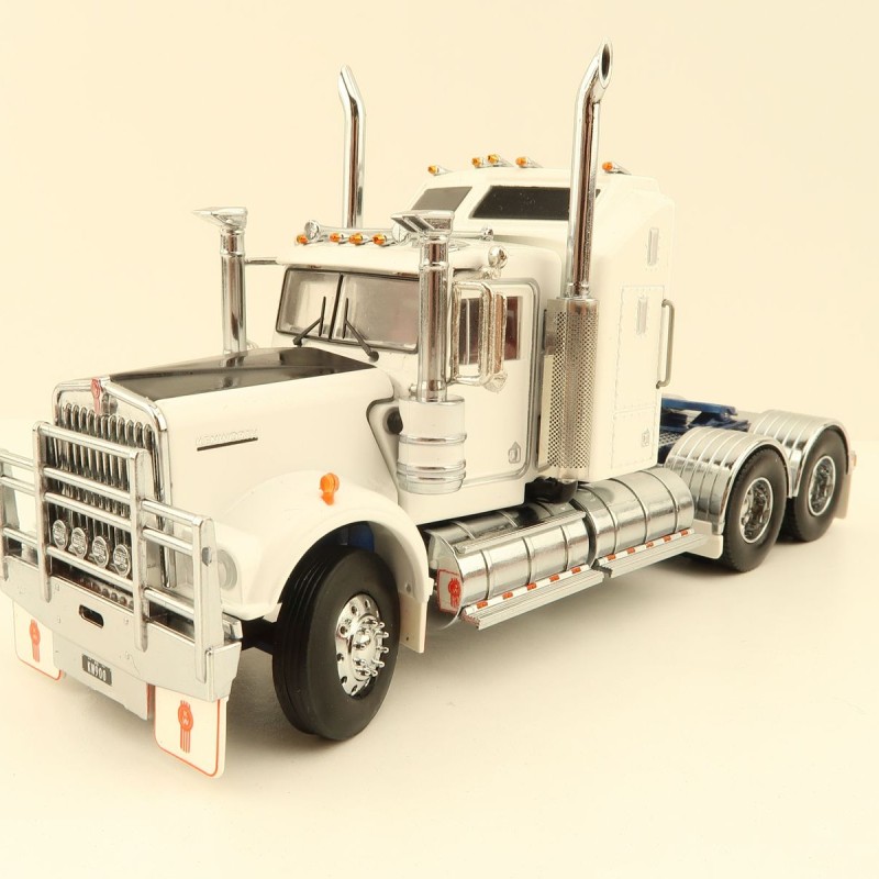 Iconic Replicas - Australian Kenworth W900 6x4 Prime Mover Truck White Blue Metallic - Scale 1:50